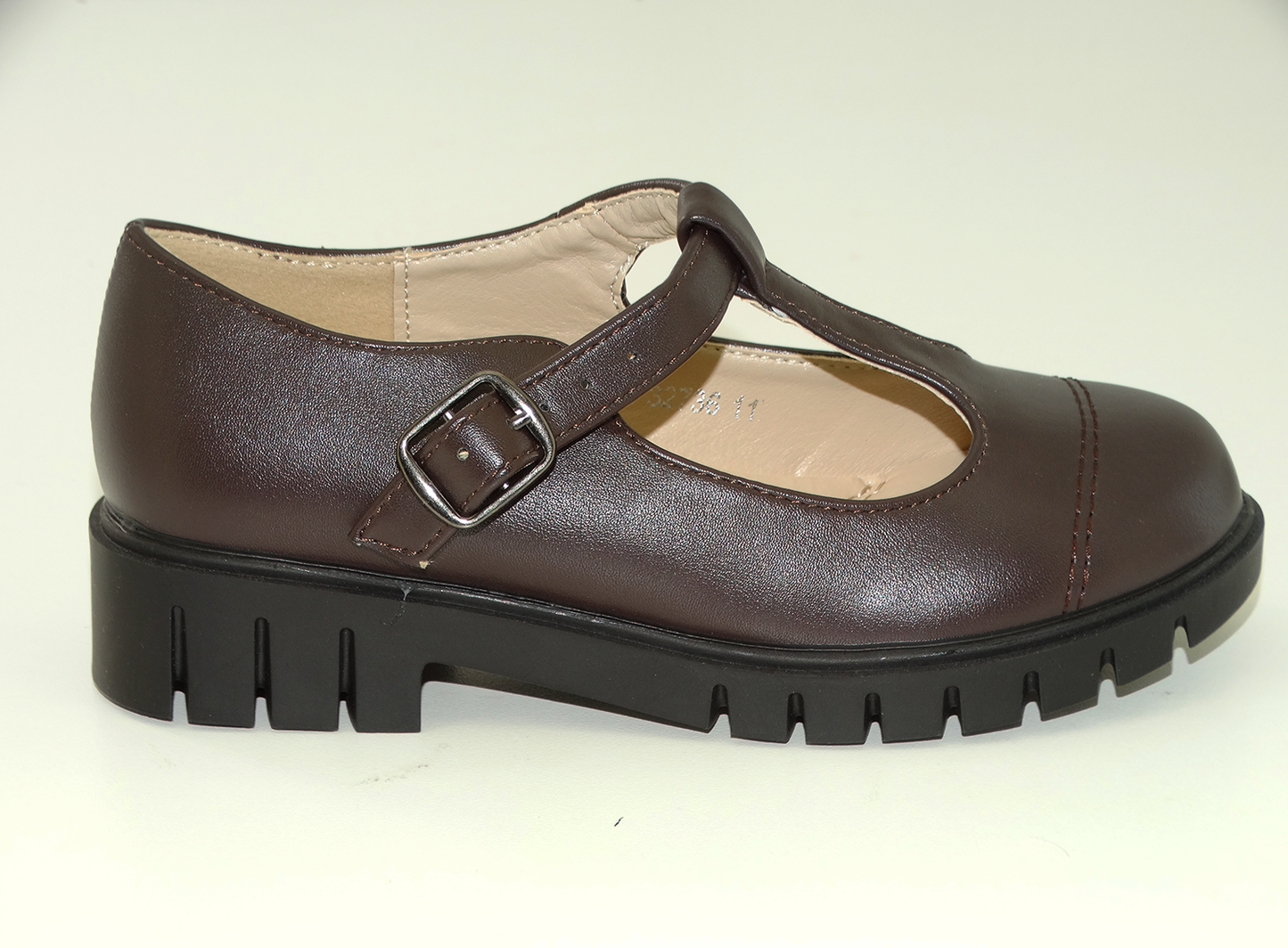 32736102, Katie - Girls' School Shoes - Brown (11-4)