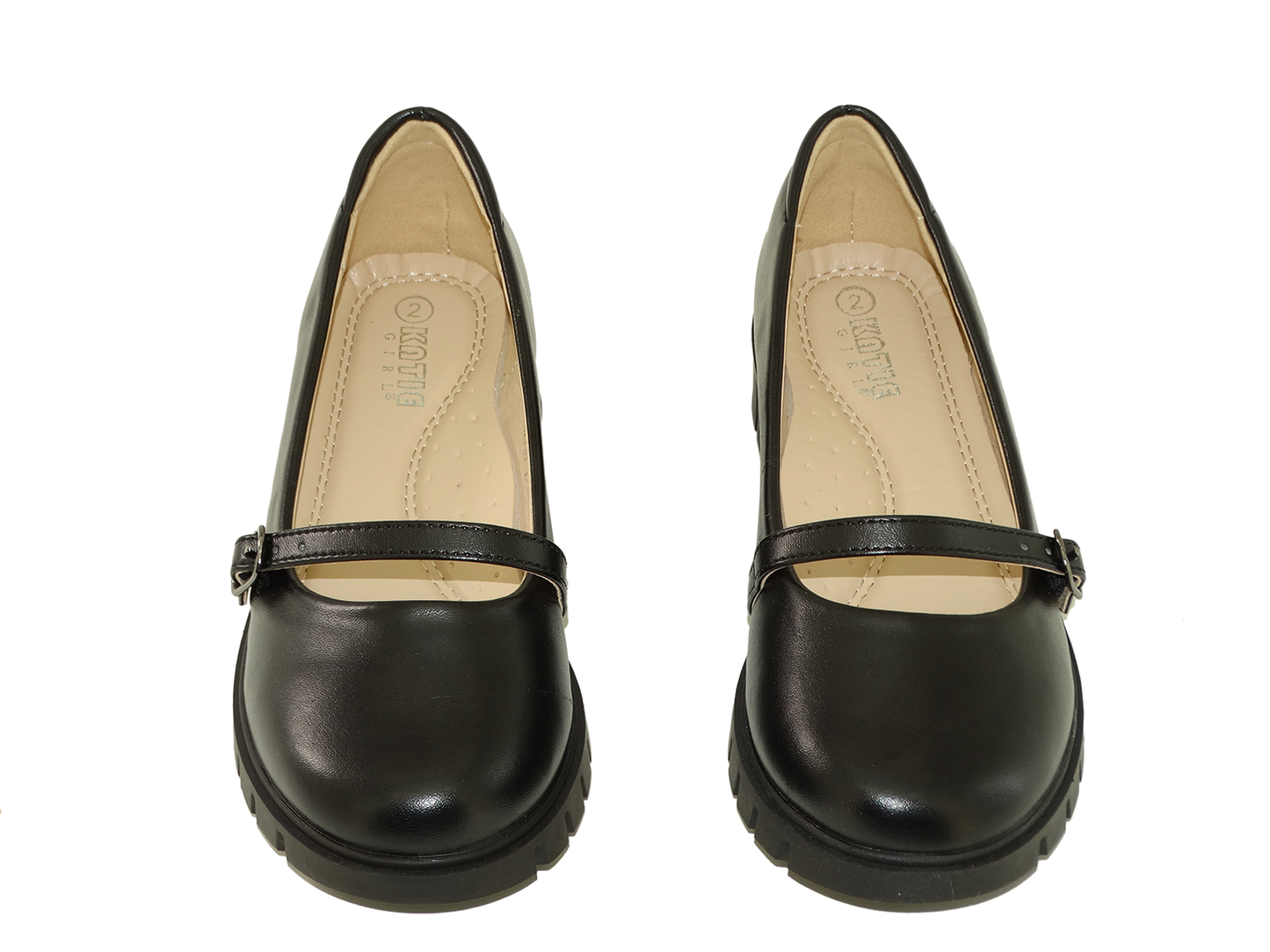 32737101, Katie - Girls' School Shoes - Black (11-4/ 5-8)