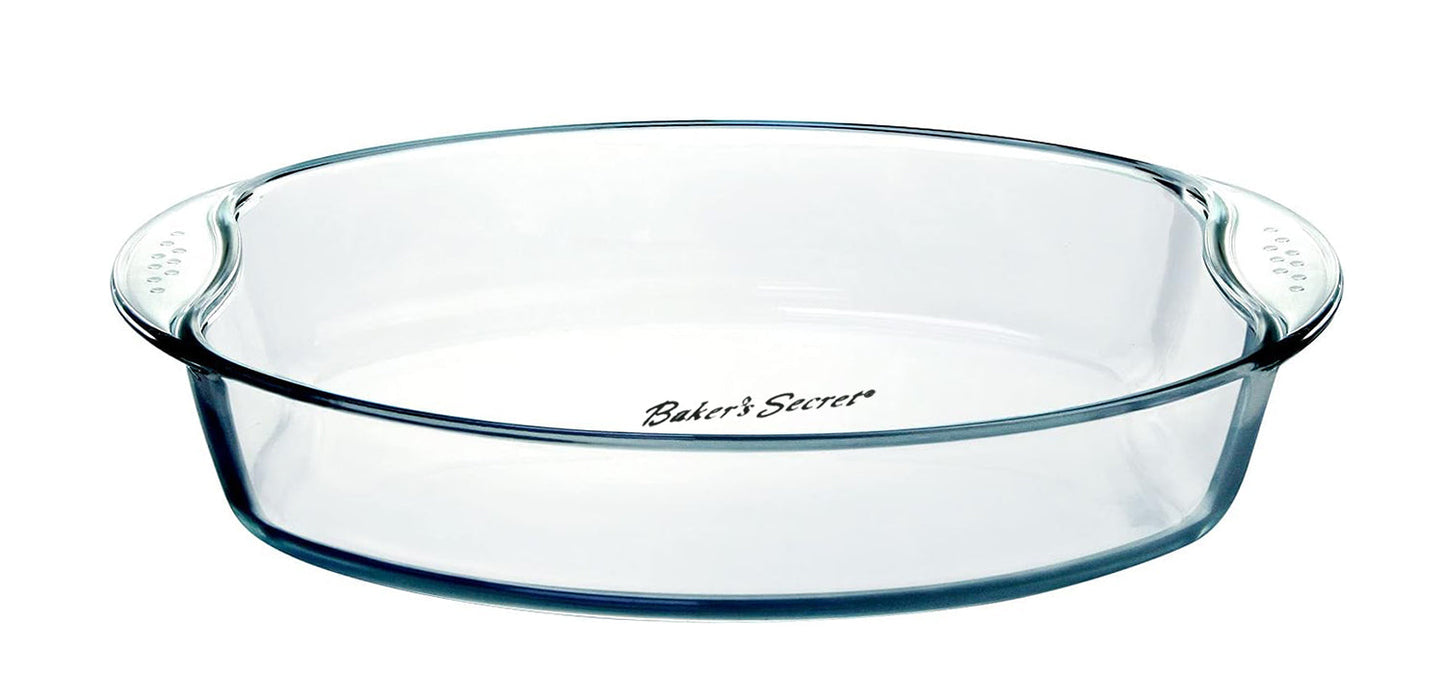BS40365, Baker's Secret - 2.8L Oval Glass Baking Dish (13.6" x 9.4")
