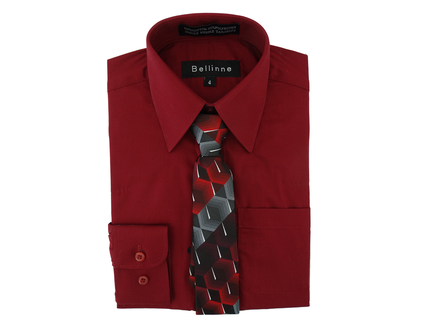 36527, Bellinne - Boy's Shirt w/Tie (Size 2-7)