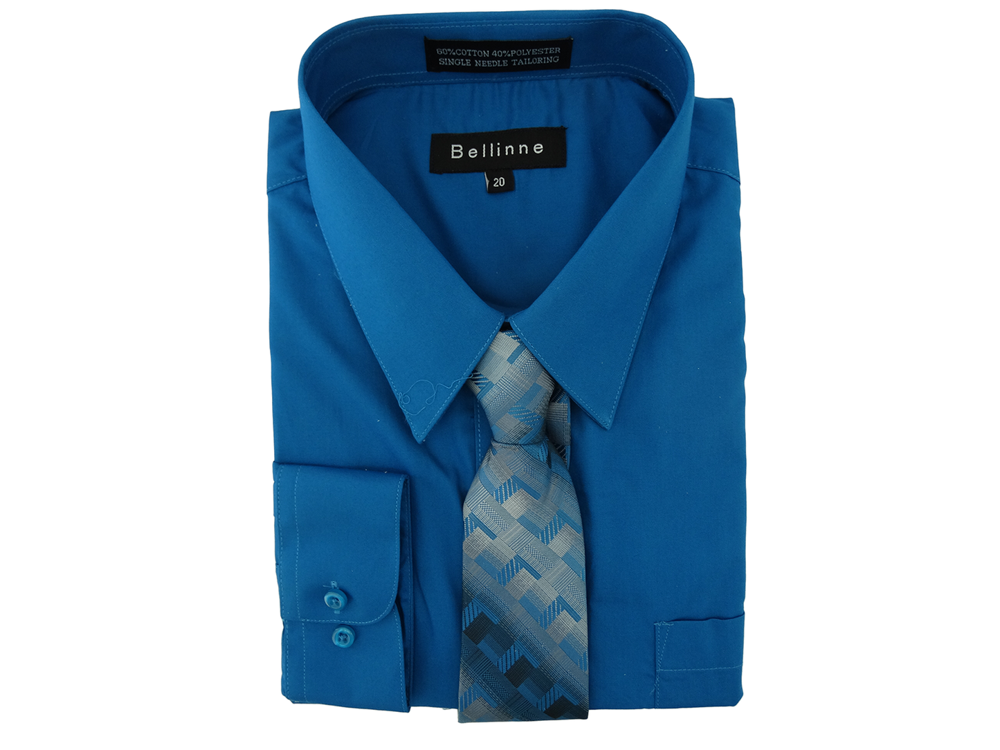 365-800 Bellinne Boys L/S Dress Shirt w/ Tie  Size (8-20)
