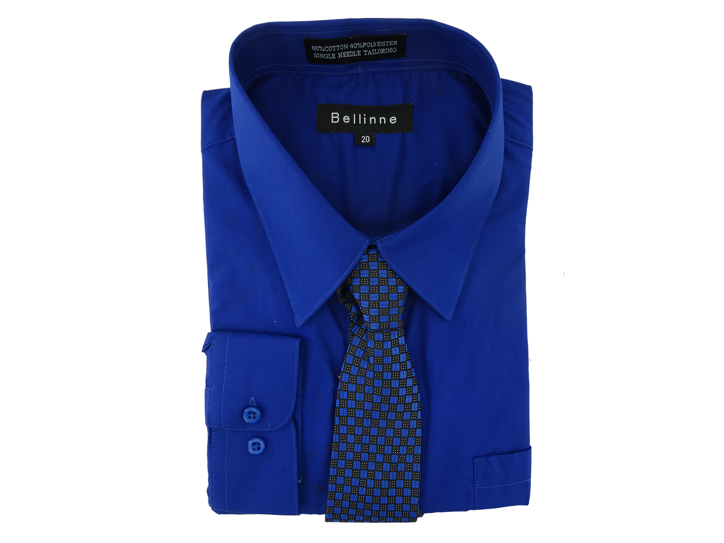 365-800 Bellinne Boys L/S Dress Shirt w/ Tie  Size (8-20)