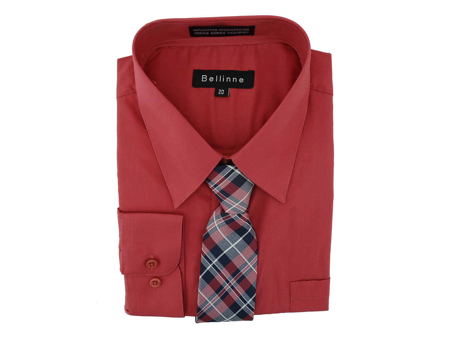 365-800 Bellinne Boys L/S Dress Shirt w/ Tie  Size (8-20)