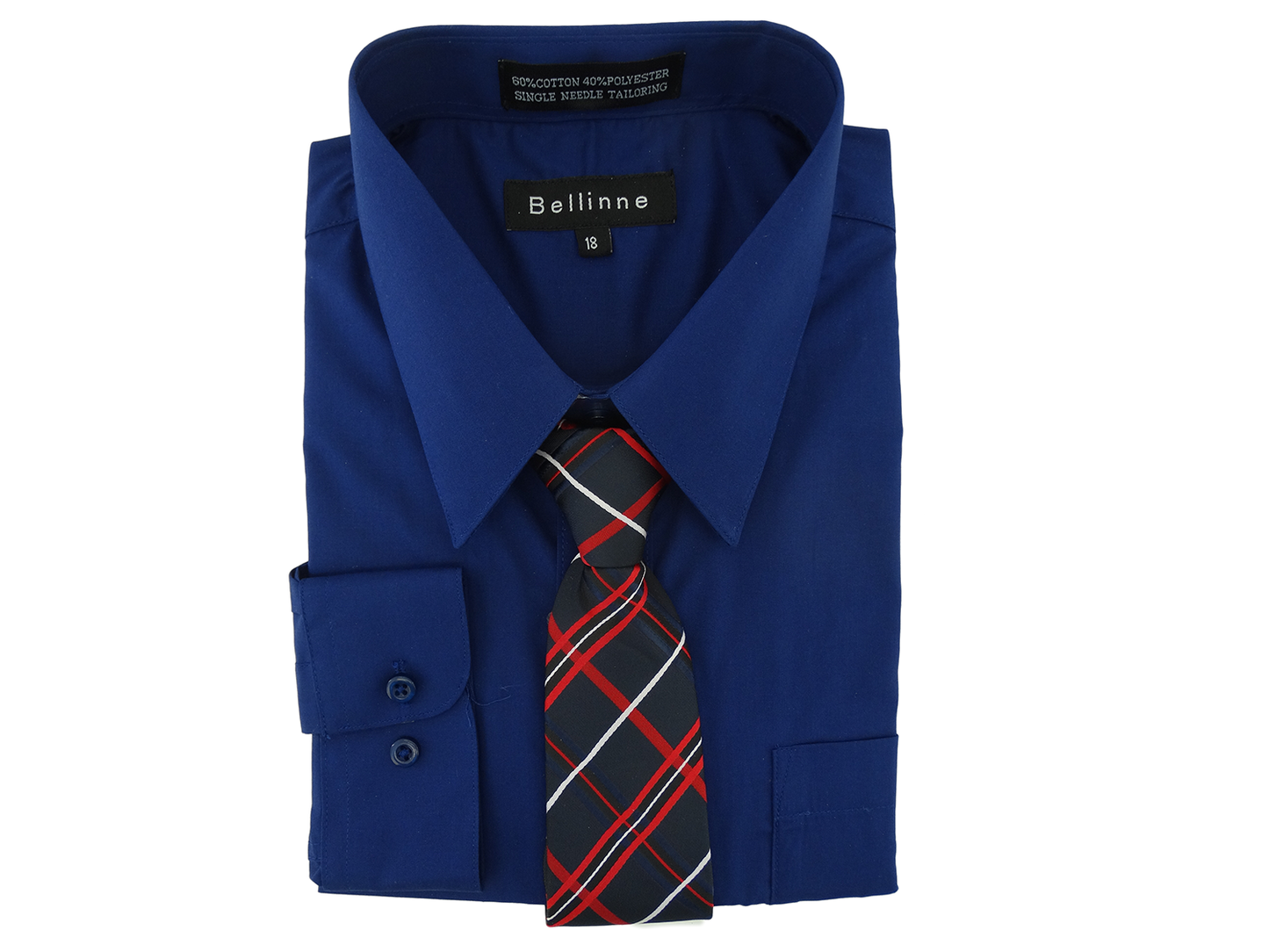 365-800 Bellinne Boys L/S Dress Shirt w/ Tie  Size (8-20)