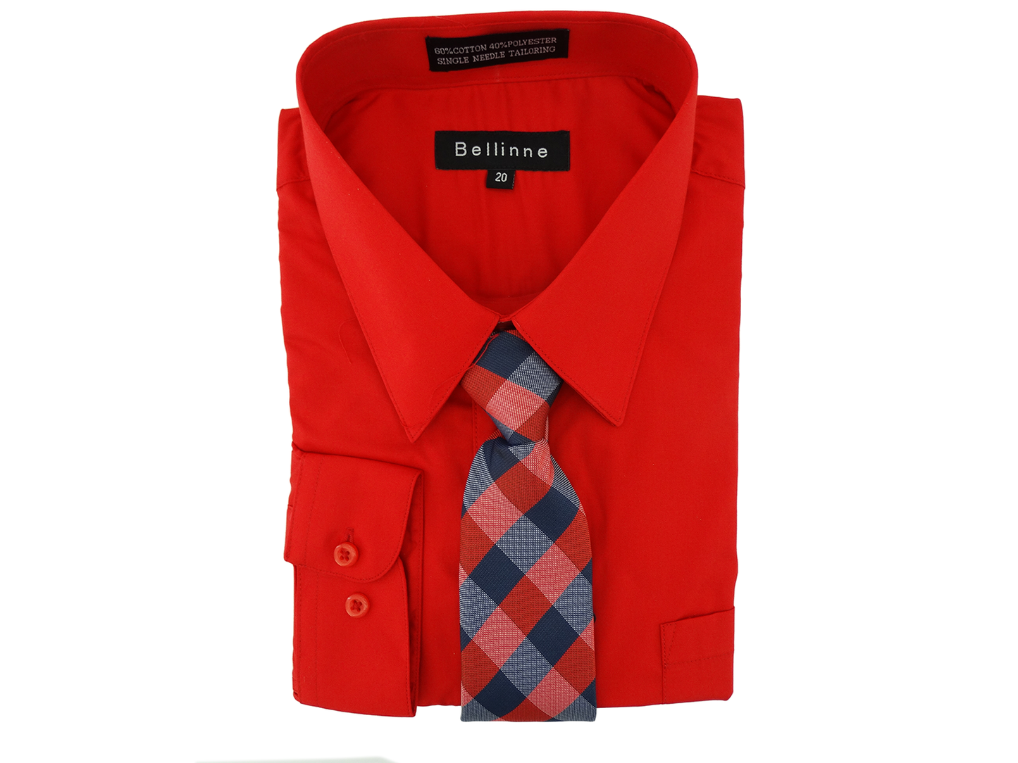 365-800 Bellinne Boys L/S Dress Shirt w/ Tie  Size (8-20)