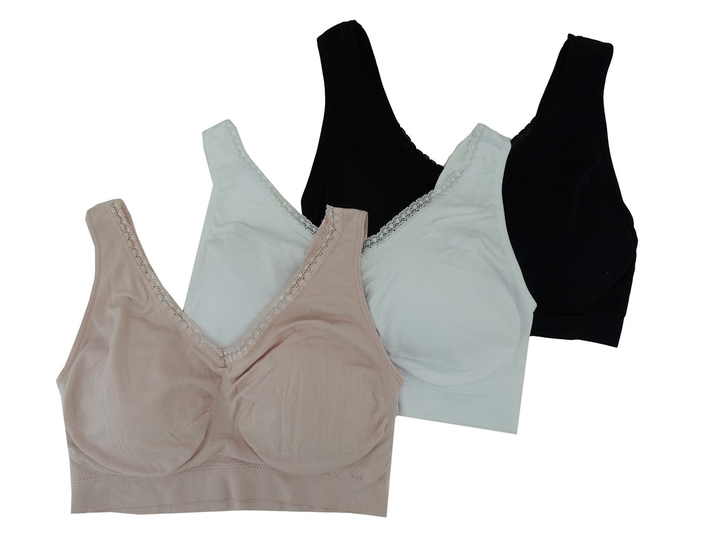3PKBRA654,Kathy Ireland Ladies 3pk Sports Bra (1X-3X)