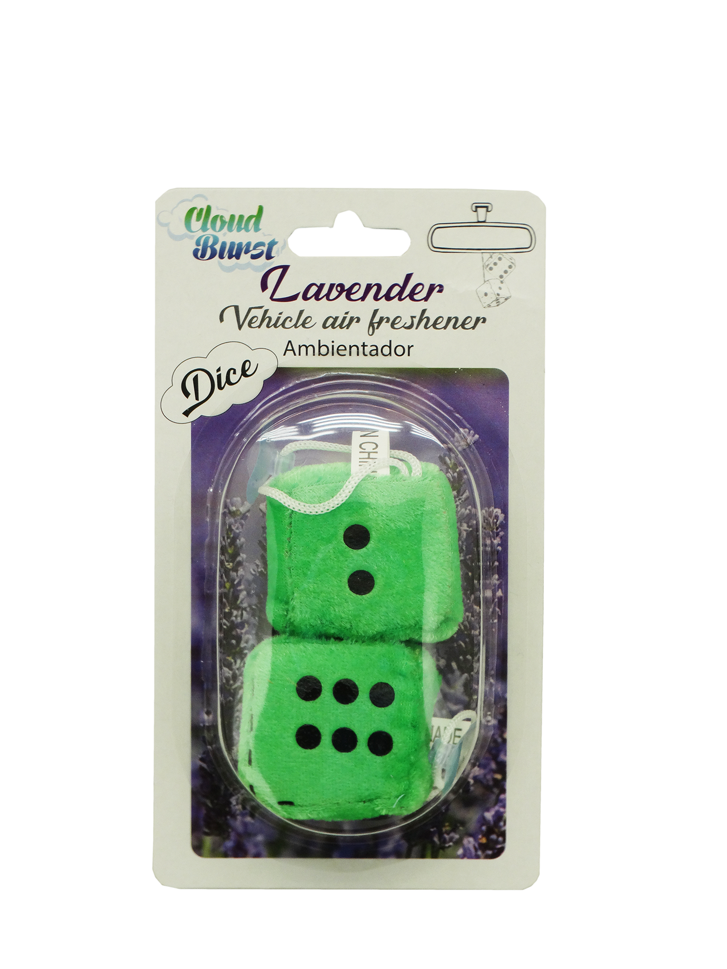40988, Cloud Burst Plush Dice Vehicle Air Freshener