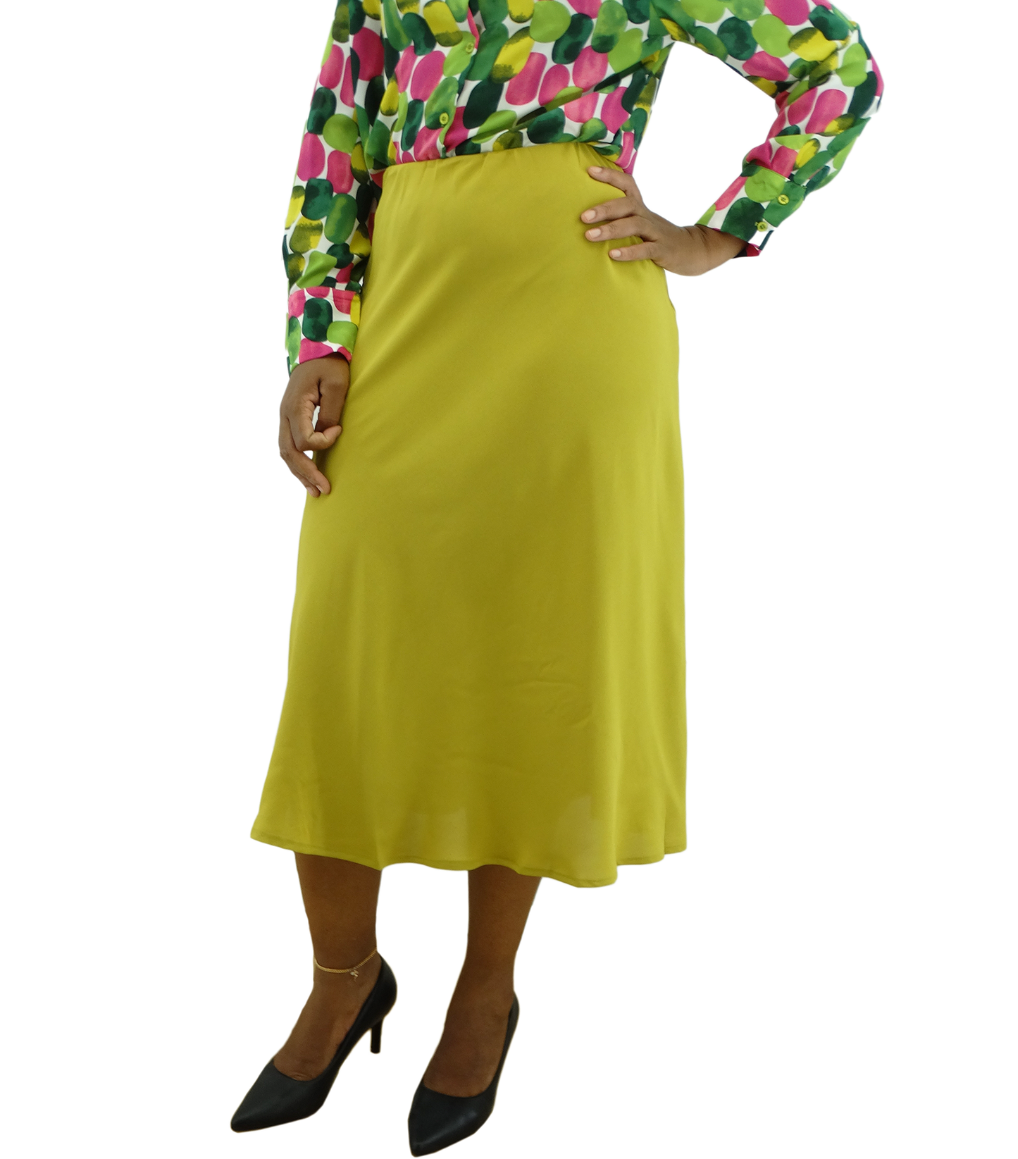 412190017NMZ, Praga Ladies Long Satin Skirt S-L