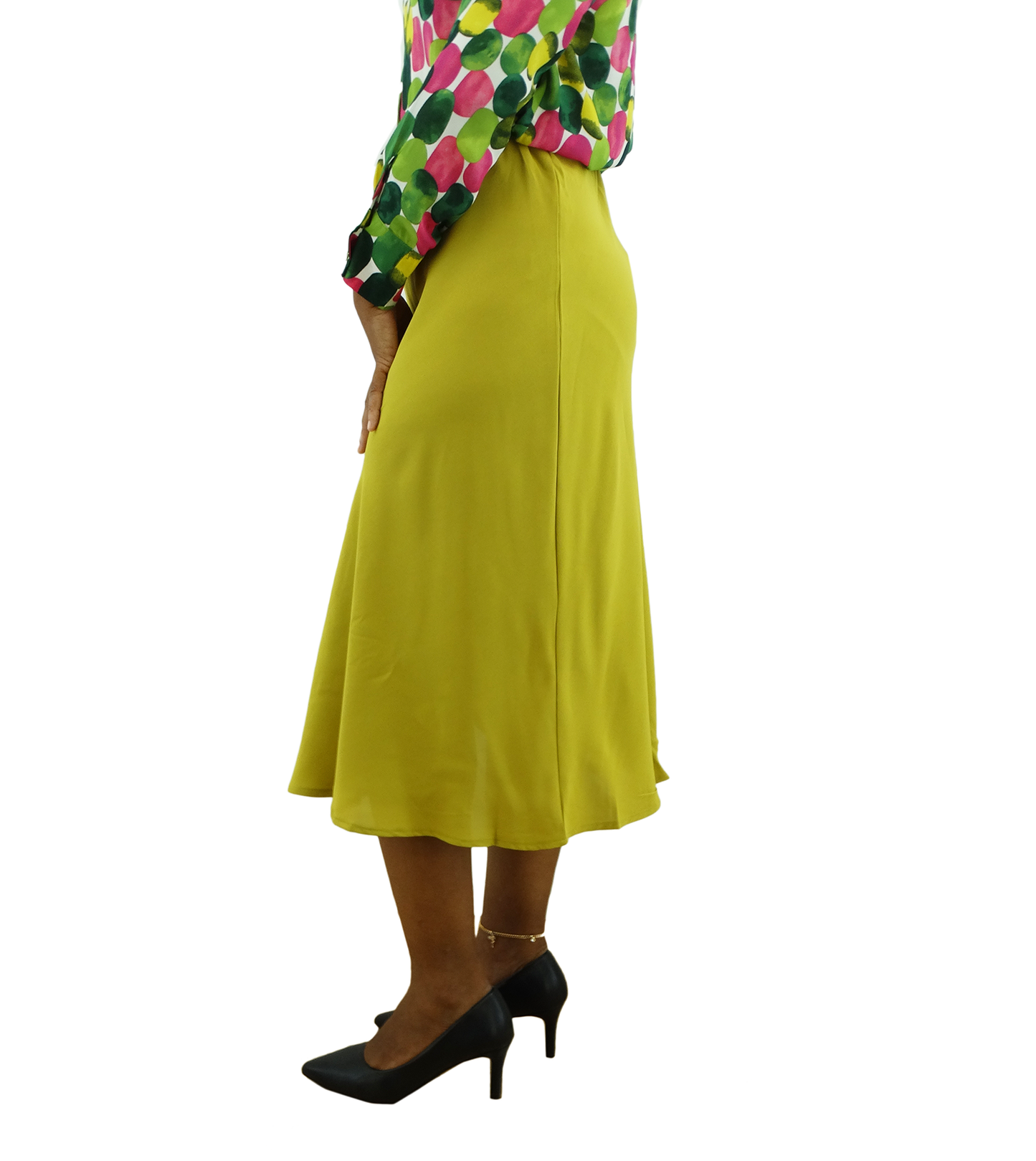 412190017NMZ, Praga Ladies Long Satin Skirt S-L