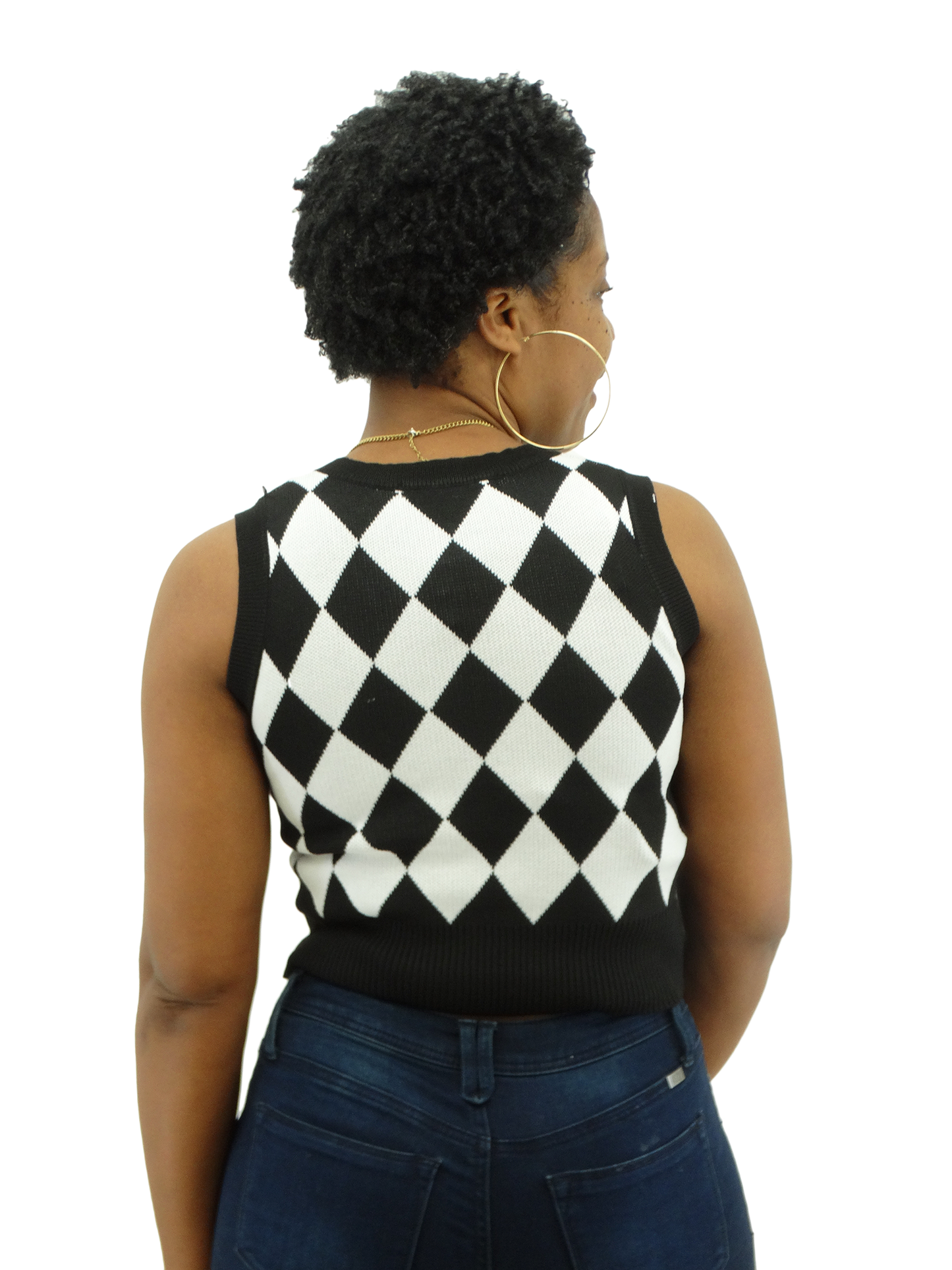 4122719N, Only You - Ladies Black & White Knit Top (S-L)