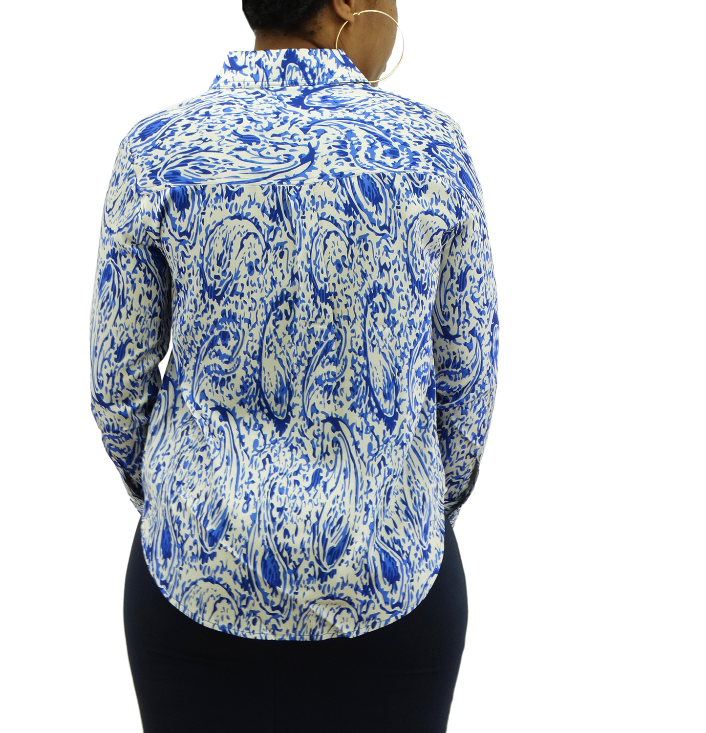 412280073AZ, Only You - Ladies Button Down Silky Dress Shirt (S-L)
