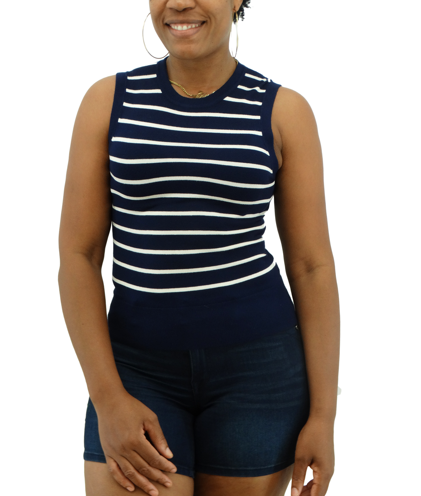 412280130AMBH, Only You - Ladies Knit Strip Top (S-XL)