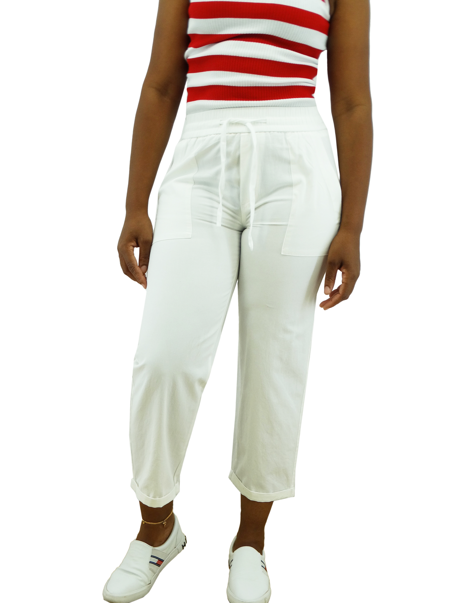 412280136CBN, Only You - Ladies Casual Crop Wide Leg Pants (S-L)