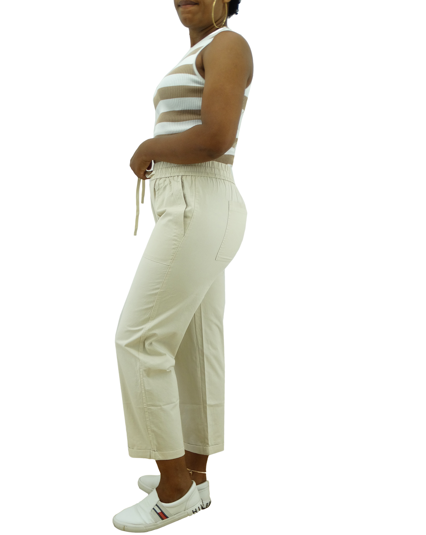 412280136CBN, Only You - Ladies Casual Crop Wide Leg Pants (S-L)