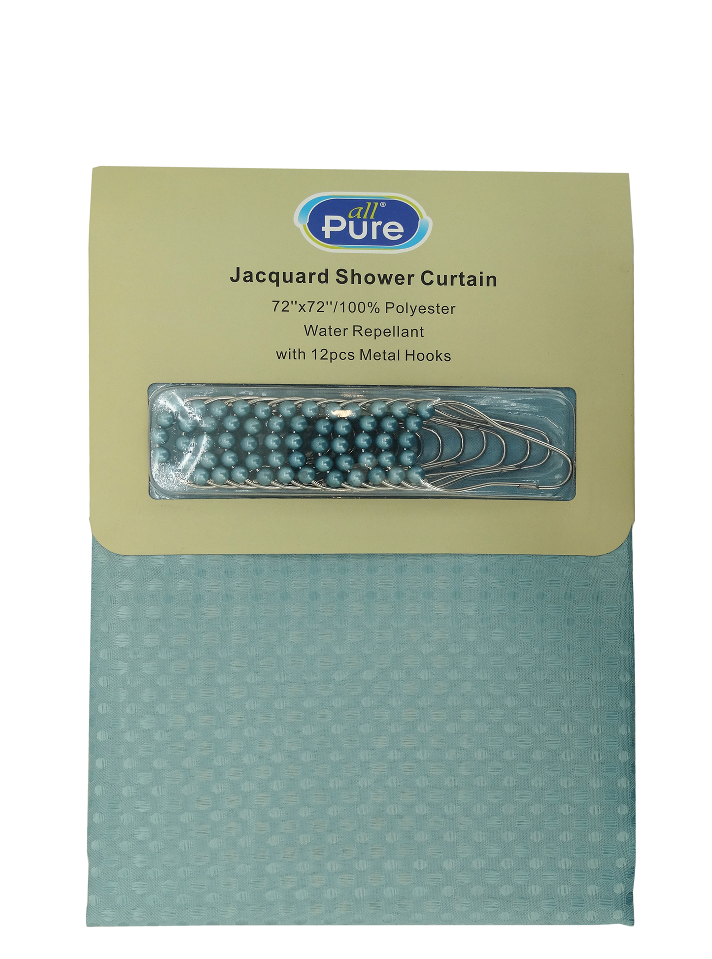 48008, All Pure - 13Pc Jacquard Shower Curtain Set