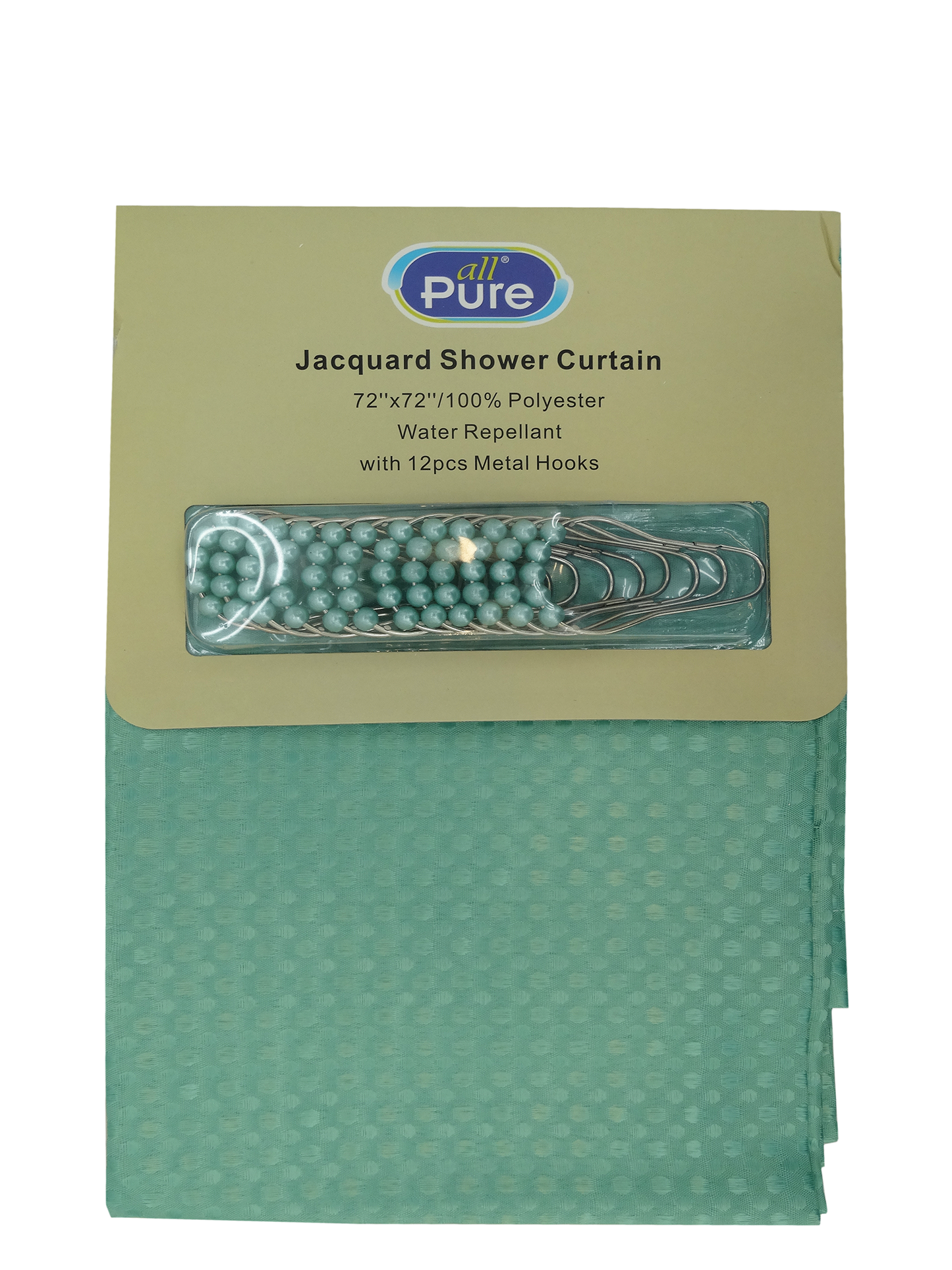 48008, All Pure - 13Pc Jacquard Shower Curtain Set