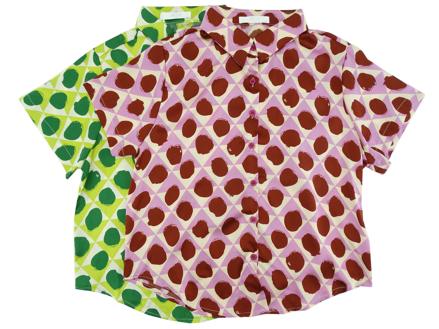 YU2703, Angelus Ladies S/Sleeve Printed  Shirt Top S-XL