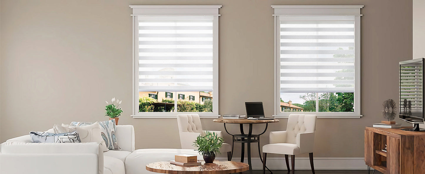 P0392122229G15, Bahit - Zebra Roller Shade - White 122X229CM