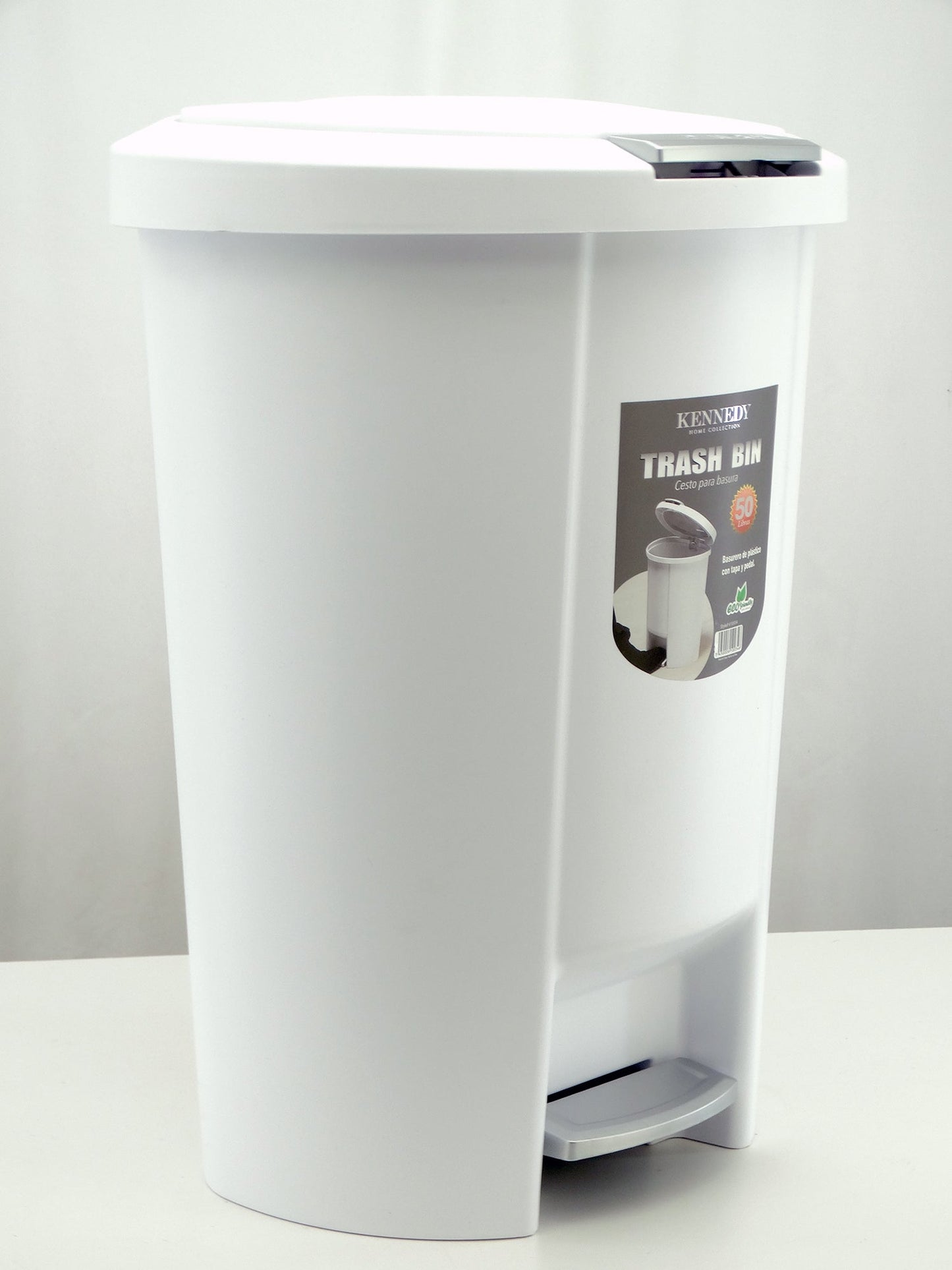 610034, Kennedy Home- Push Pedal Dust Bin 50L