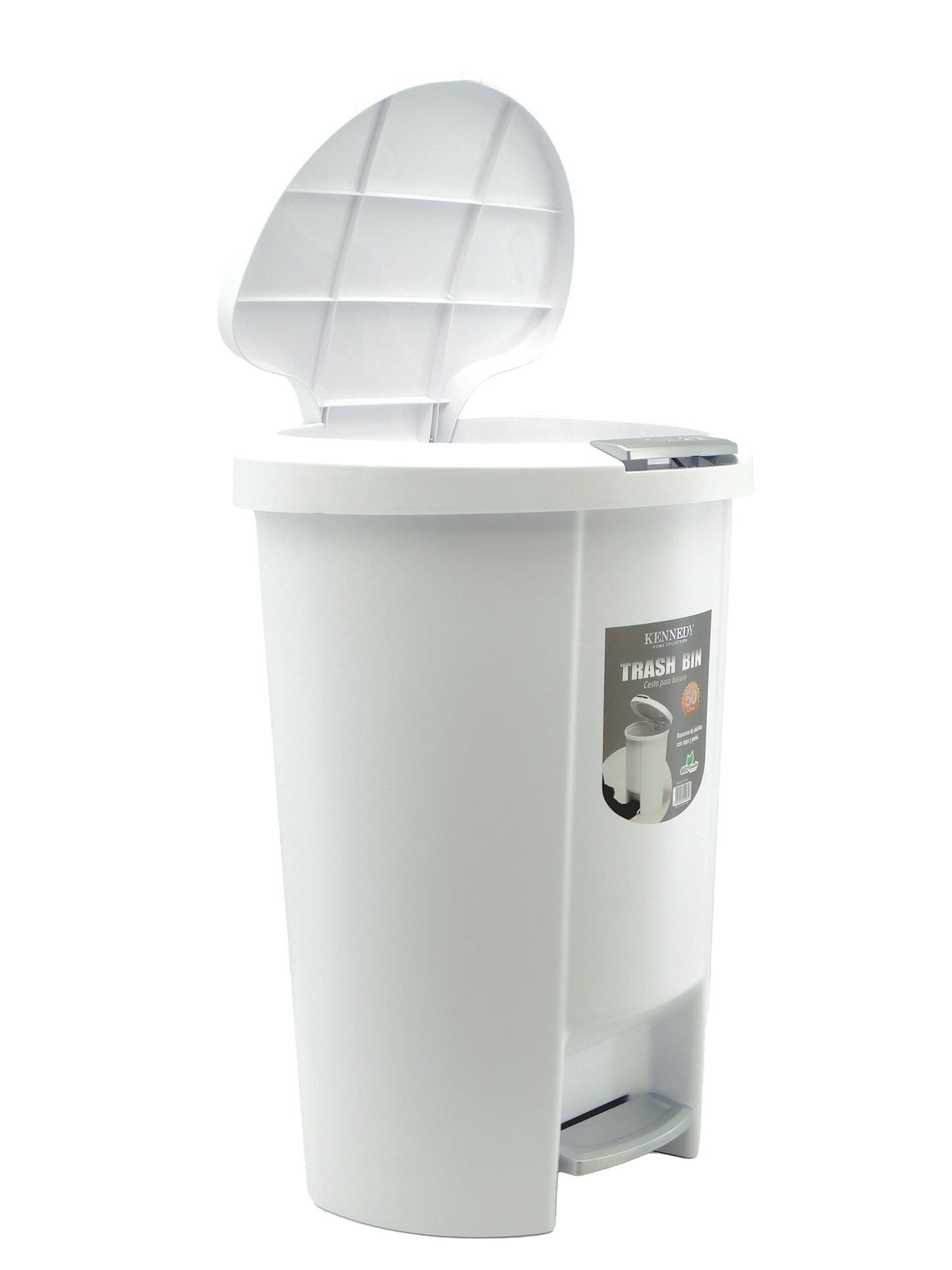 610034, Kennedy Home- Push Pedal Dust Bin 50L