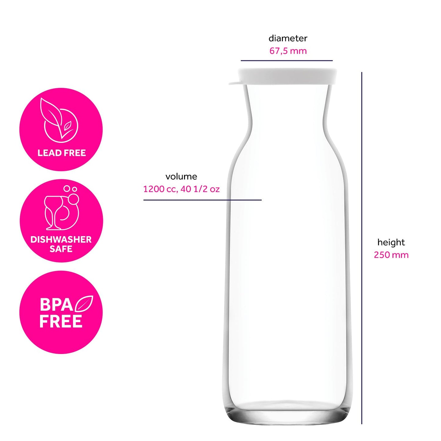 52188190, Lav Glass Bottle W/Lid