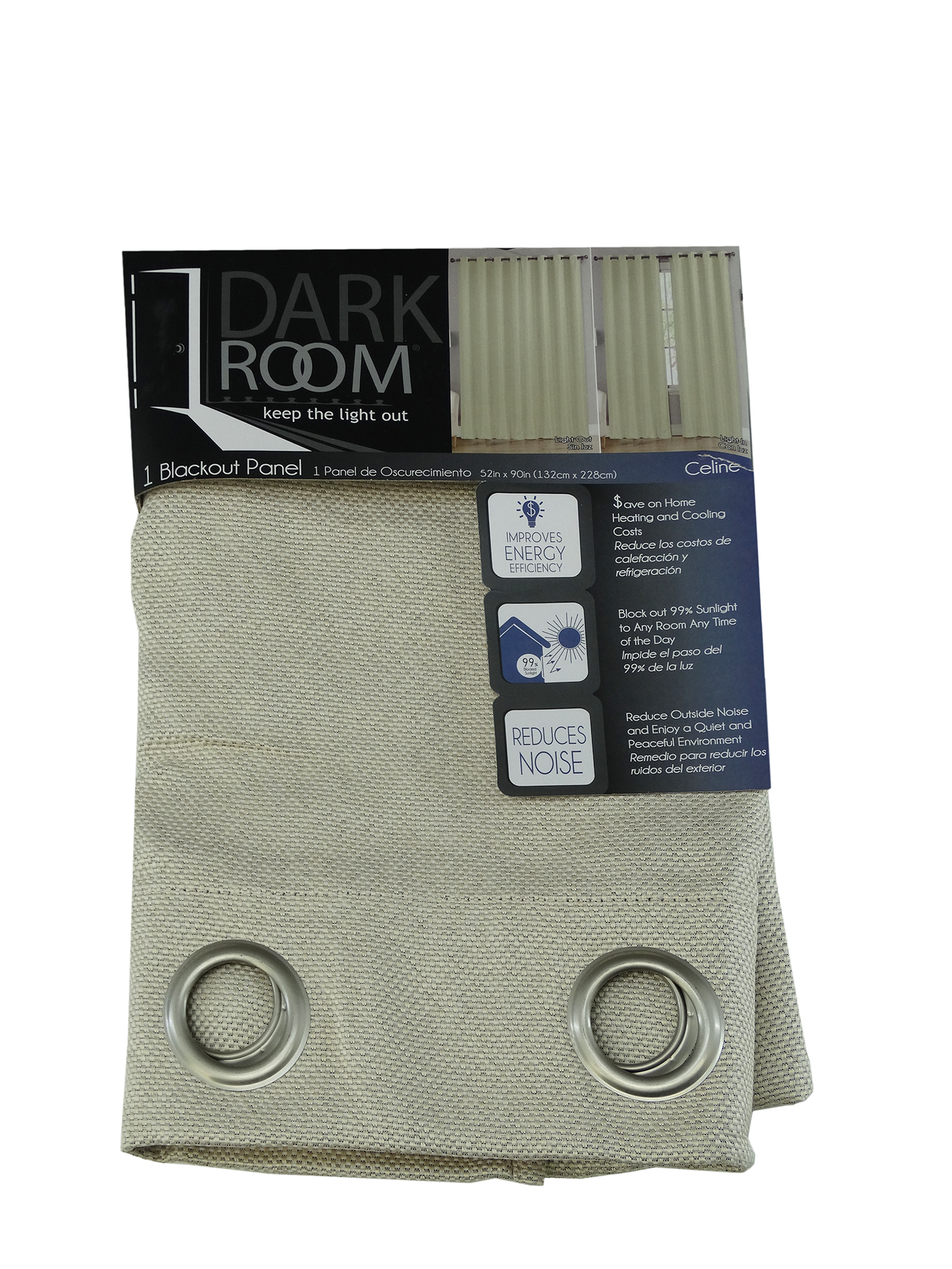 Celine - Blackout, Dark Room Curtain - 52 x 90"