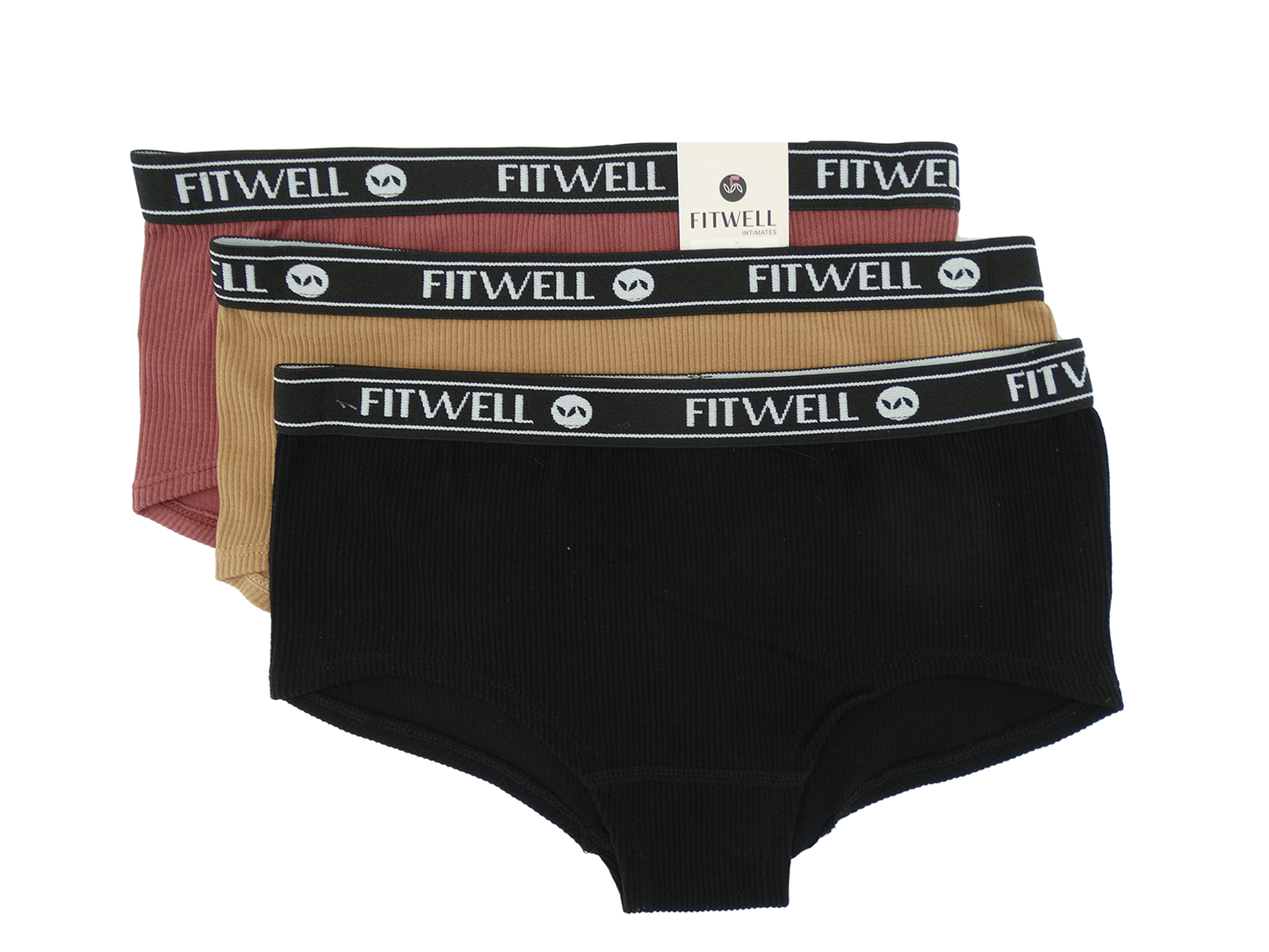 6474503HE, Fitwell - Women's 3Pk Ribbed Panties (S/M-L/XL)