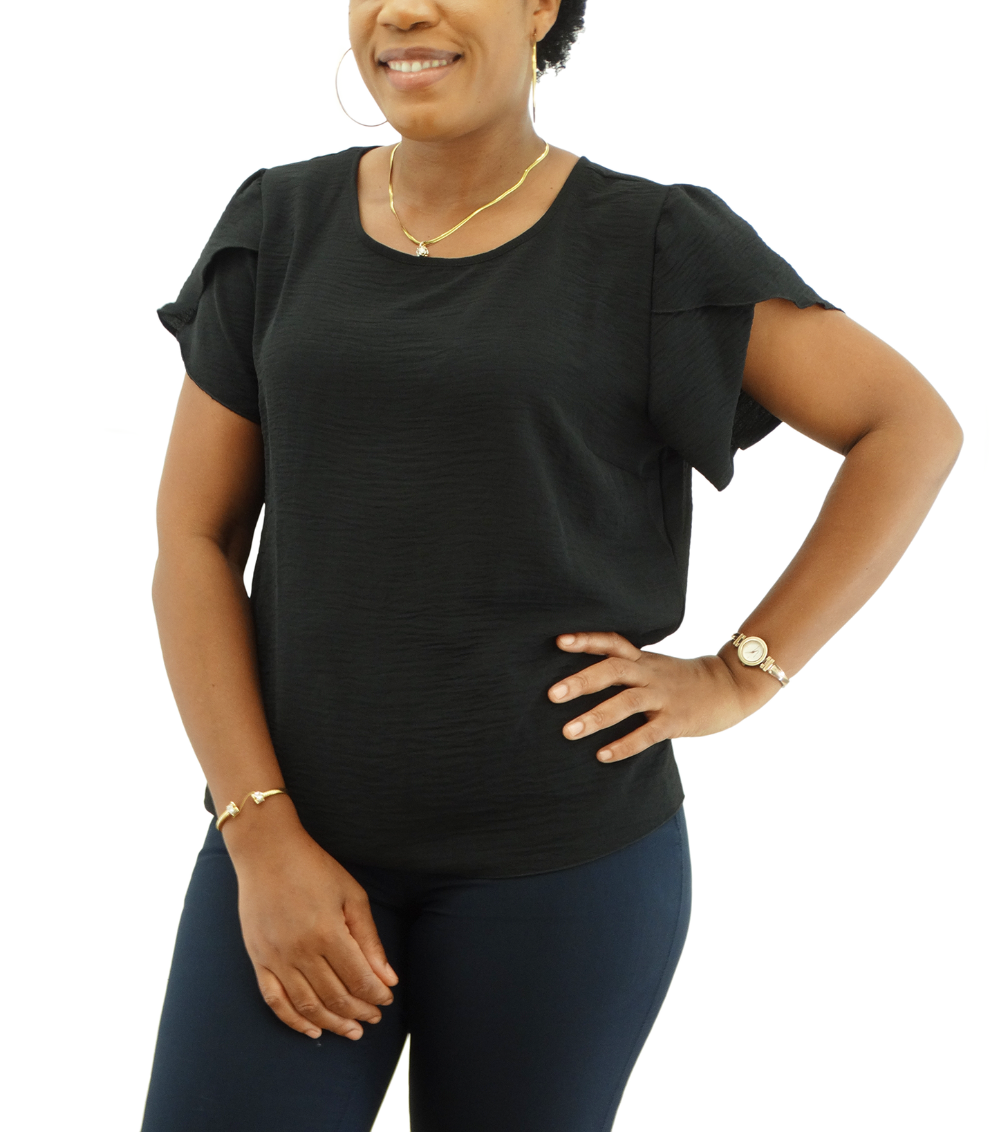 6927, Jon & Anna Women's R/Neck Blouse-S-XL