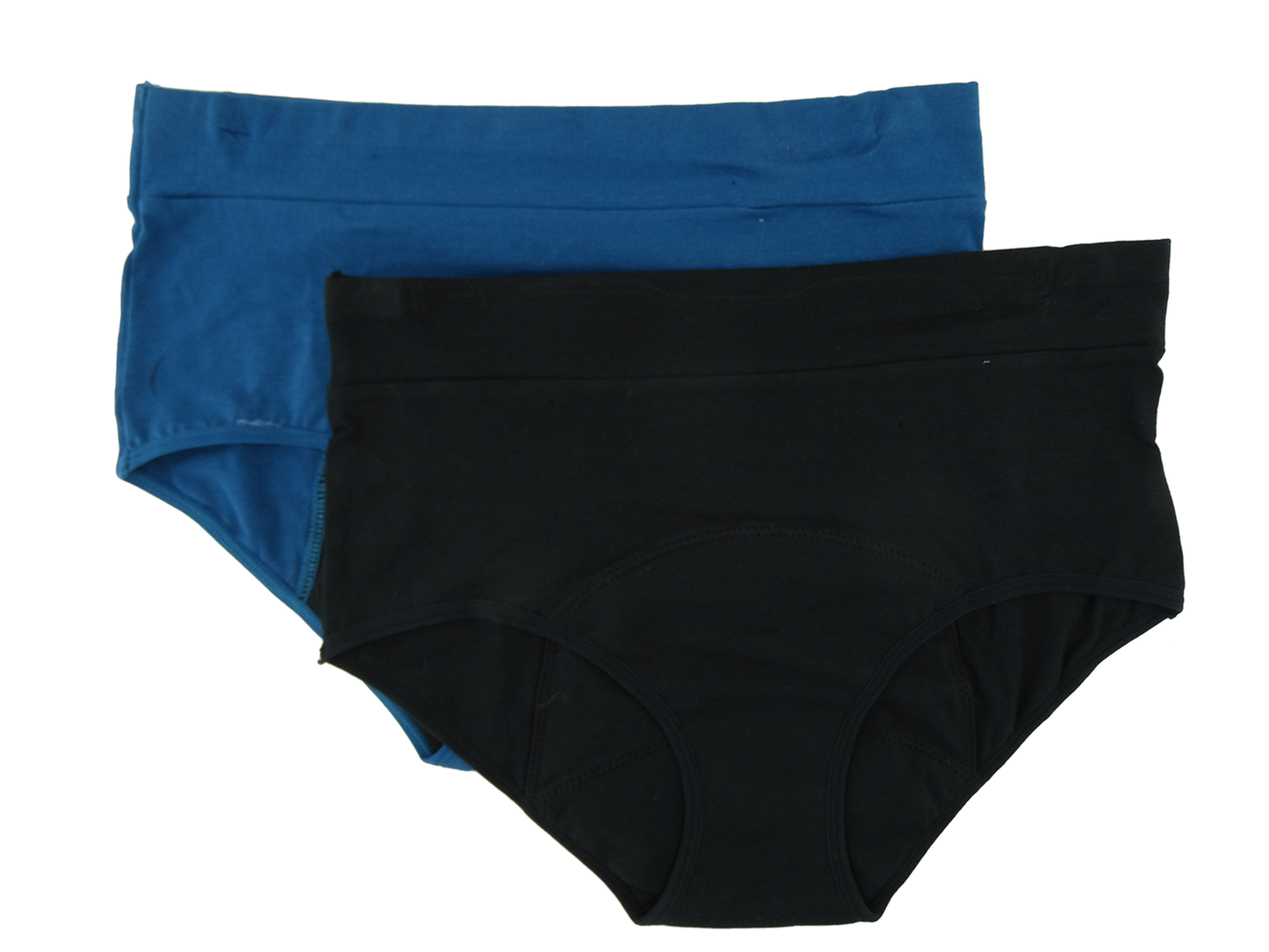 70002HD, Pro-Tex - Ladies' 2Pk Leak-Proof Panties Deep Sea/Blk (S-XL)