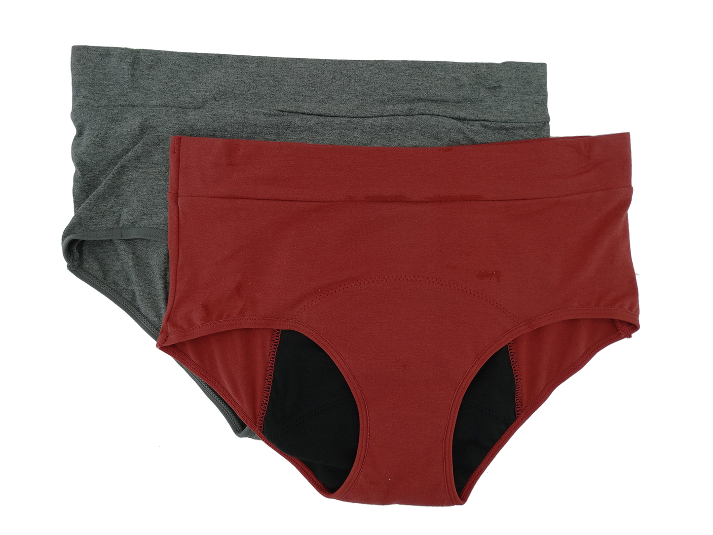 70002HE, Pro-Tex - Ladies' 2Pk Leak-Proof Panties H.Char/Brick Red (S-XL)