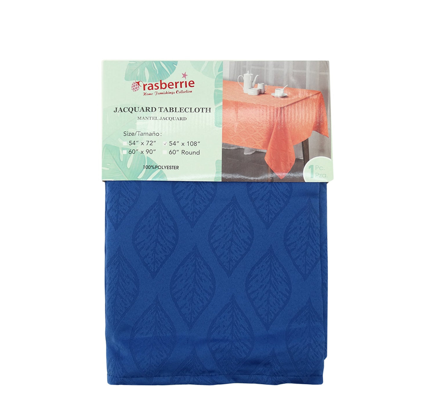 80220805, Rasberrie, Jacquard Tablecloth 60" Round- Asstd