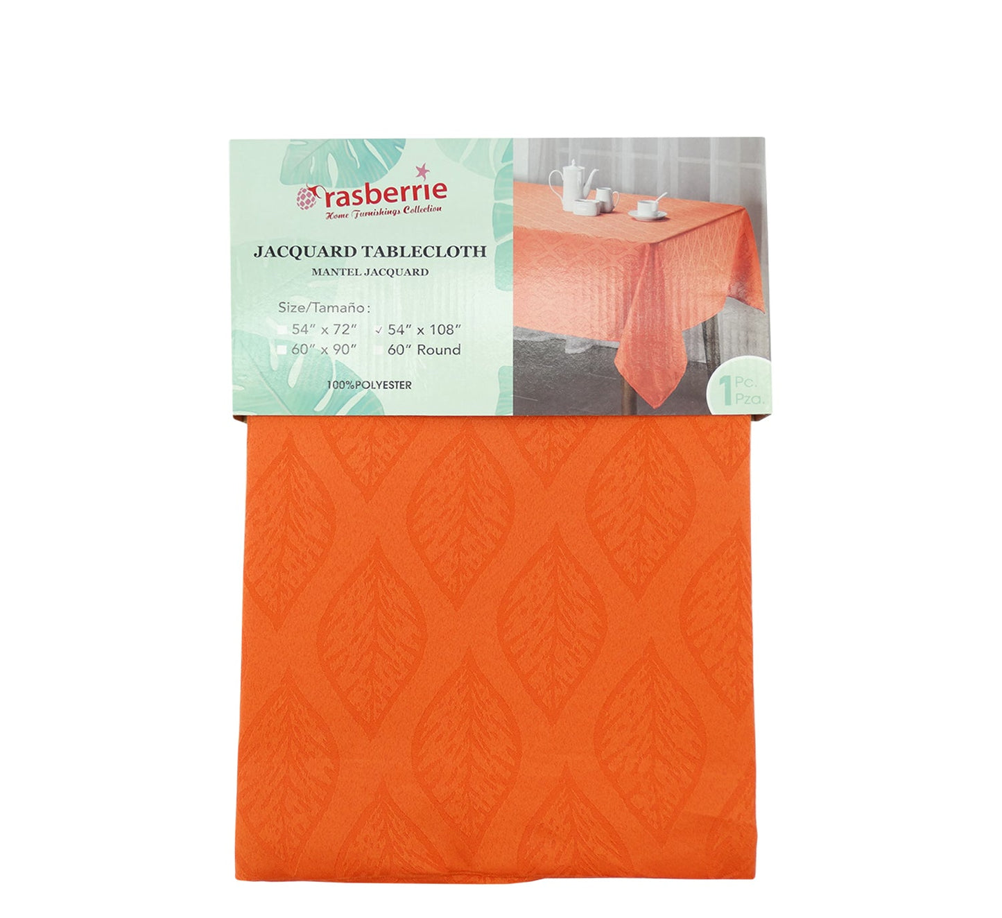 80220805, Rasberrie, Jacquard Tablecloth 60" Round- Asstd