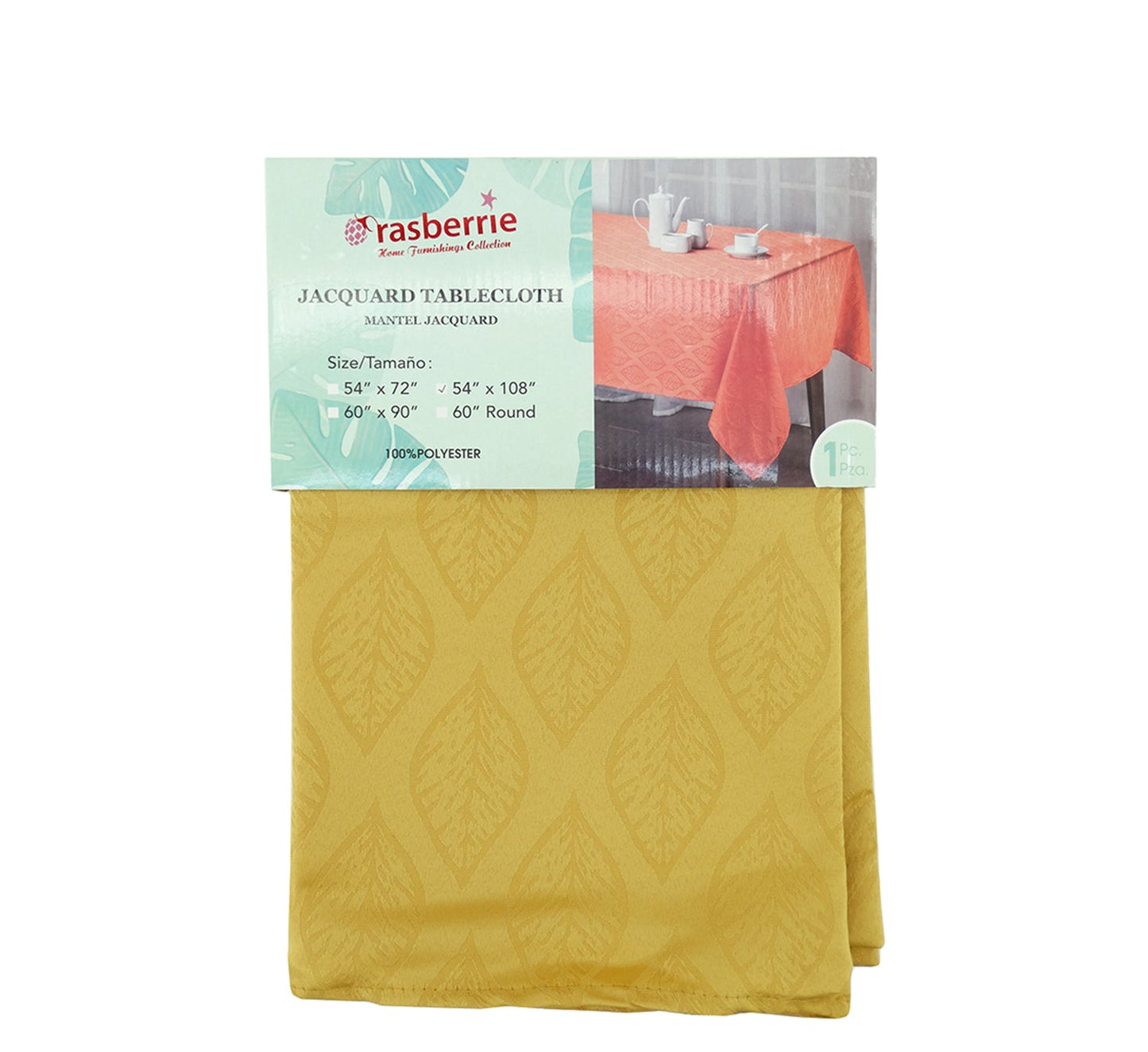 80220805, Rasberrie, Jacquard Tablecloth 60" Round- Asstd
