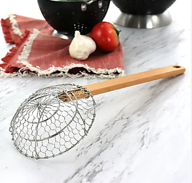 8064101, Strainer/Deep Fry Lifter W/Wood Handle