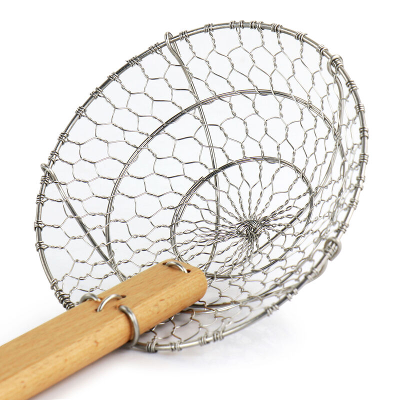 8064101, Strainer/Deep Fry Lifter W/Wood Handle