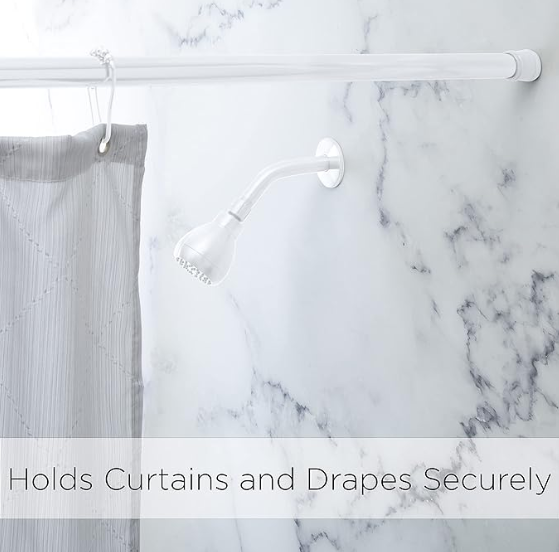 Popular Bath Nichole Shower Tension Rod (42X72 IN White)