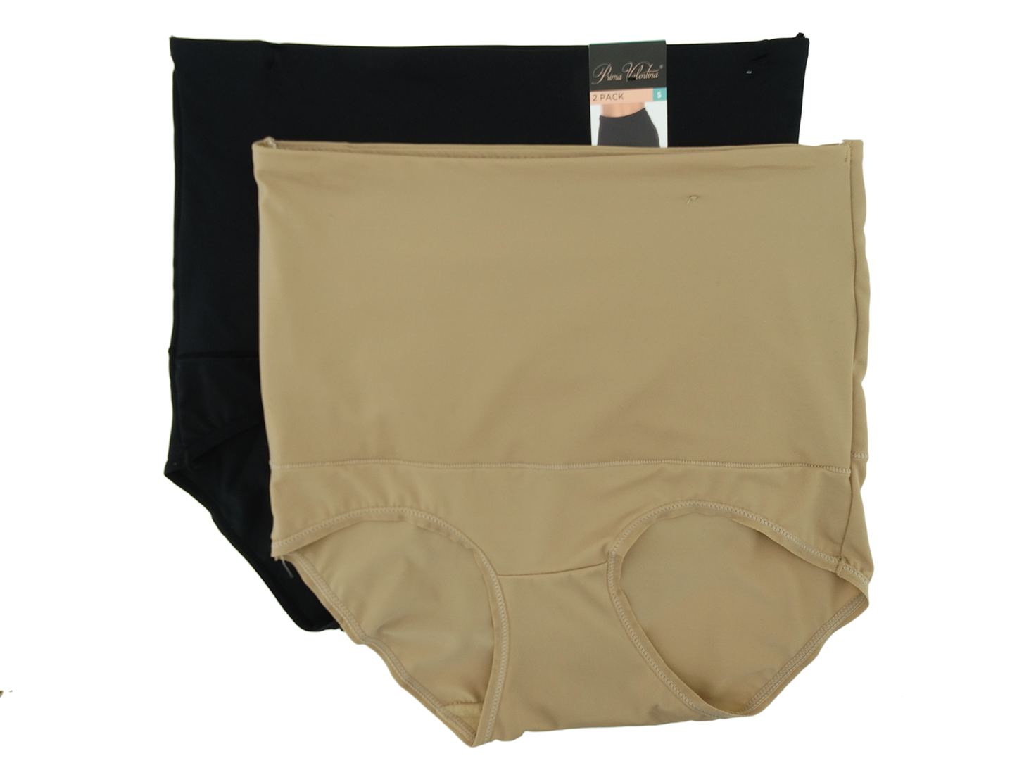 8M700022HB, Prima Valentina - Ladies' 2Pk High-waist Panties Blk/Hny