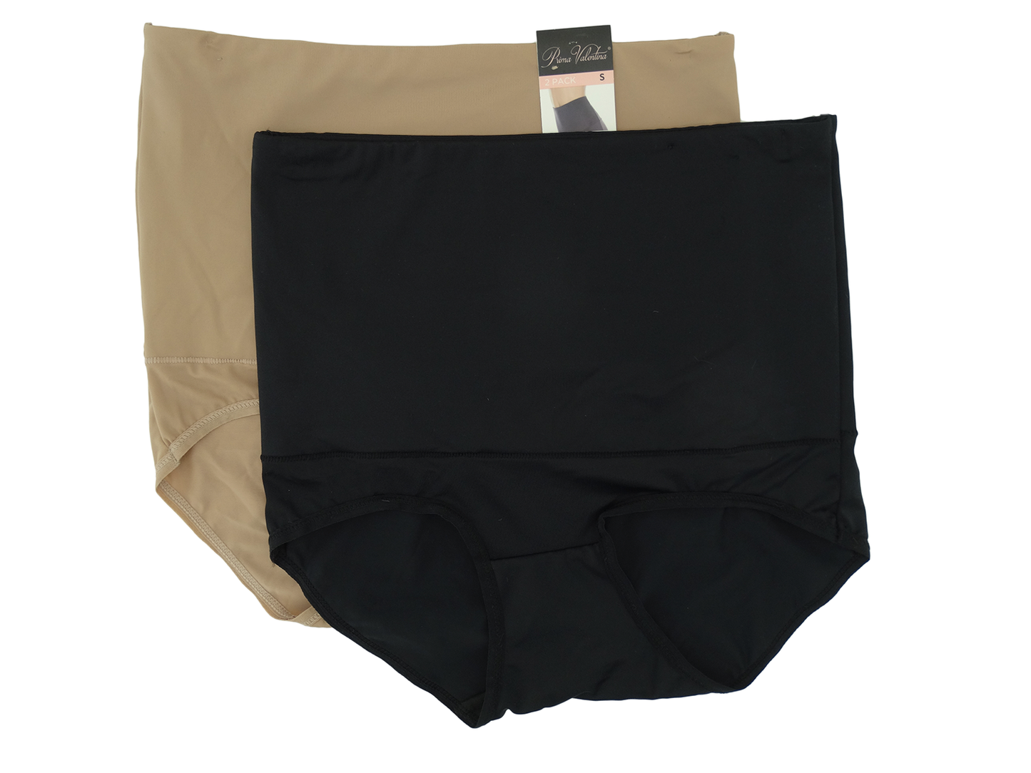 8M700022HG, Prima Valentina - Ladies' 2Pk High-waist Panties G.Coco/Blk