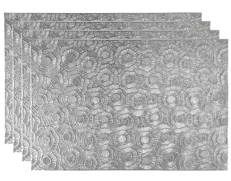 Adrianna 4pc Place Mat (12X18 IN Silver)