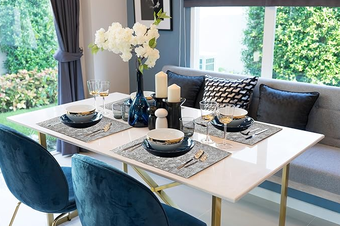 Adrianna 4pc Place Mat (12X18 IN Silver)