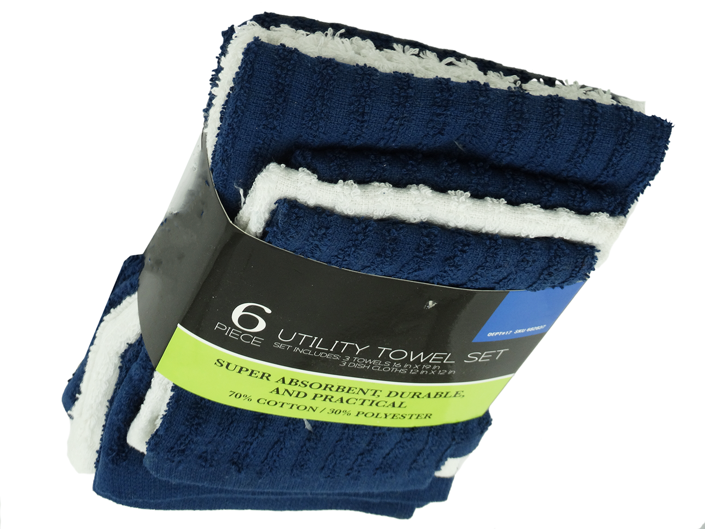 992786, Popular Home 6Pc Utility Towel Set