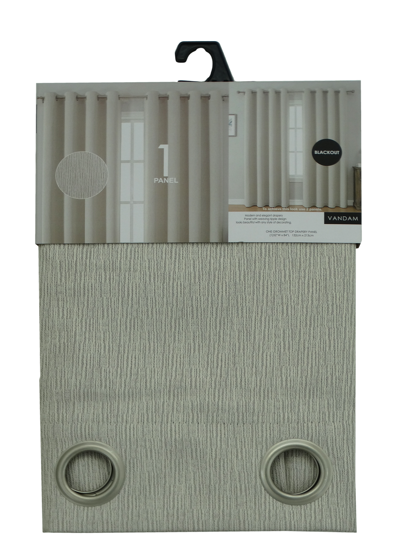 Popular Home Vandam Blackout Window Curtain (52X84)
