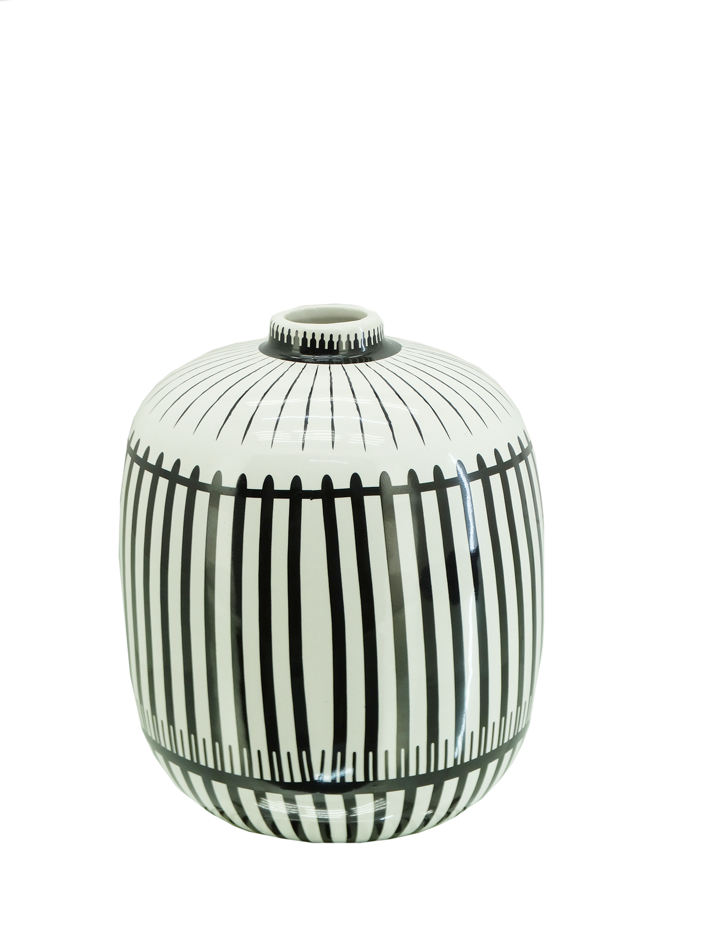 A013, Ceramic Vase-Black/White
