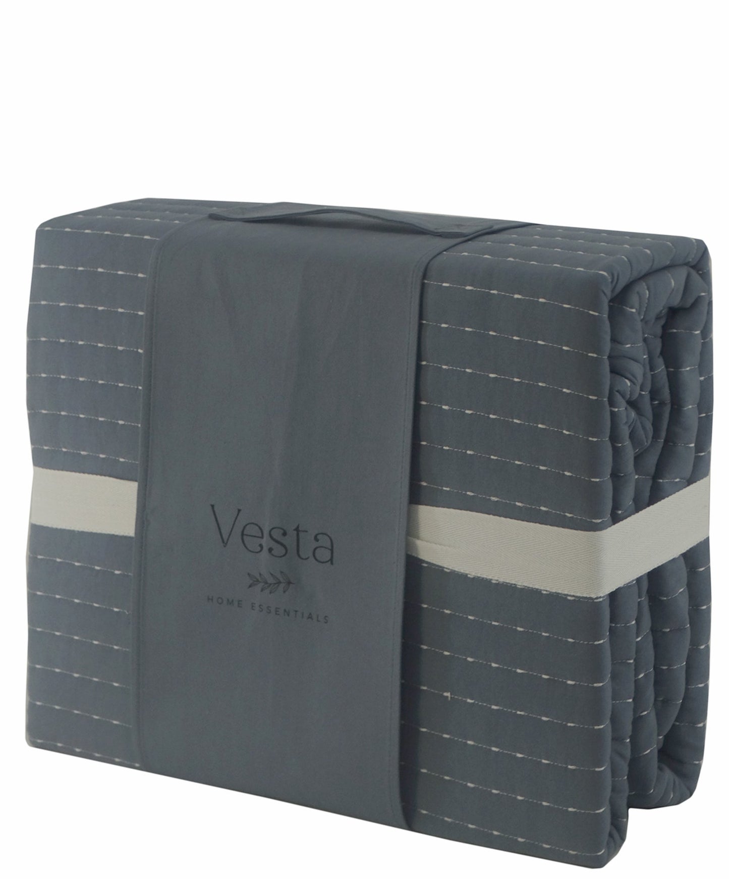 BCSF46924,Vesta - 3Pc Full Quilt Set Stitch - Blue