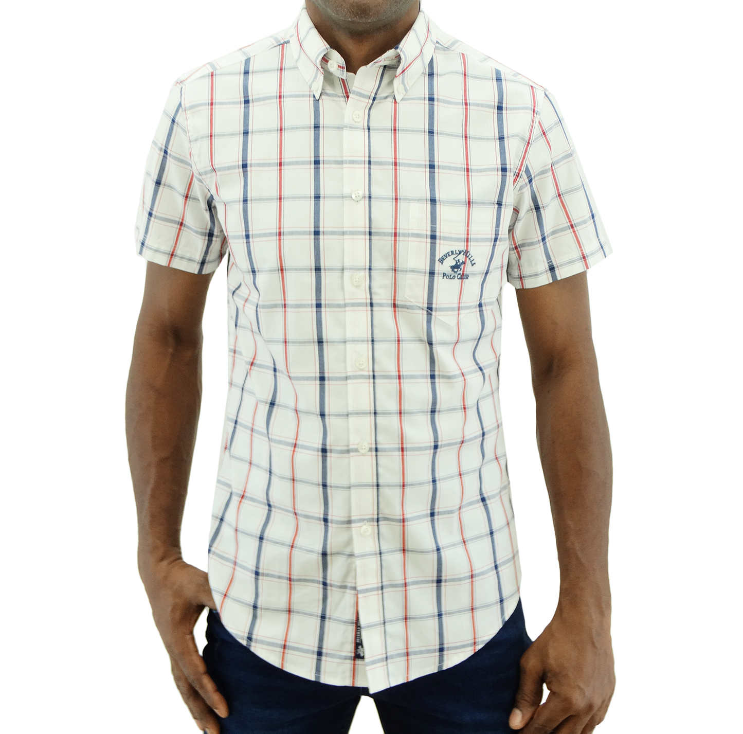 BMS31201, Beverly Hills - Men's Slim Fit Short Sleeve Sport Shirt (S-XL)
