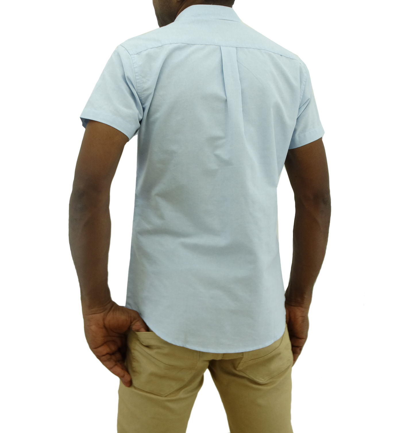 BMS31222, Beverly Hills - Men's Slim Fit Short Sleeve Casual Shirt - Sky (S-XL)