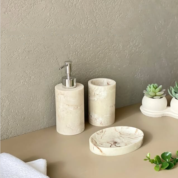 BRE0363CA, Lili, 3pc Resin Bath Accessory Set