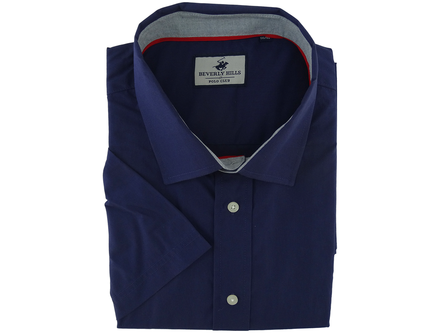 BXS30804, Beverly Hills - Men's Short Sleeve Sport Shirt [Big Size] Navy