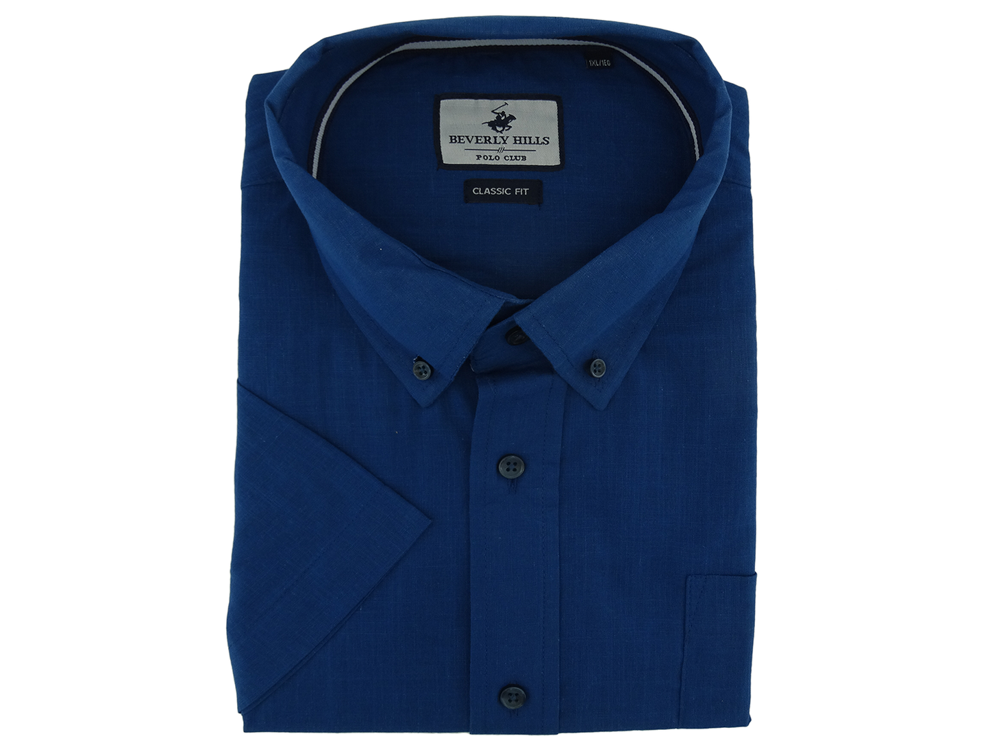 BXS30902, Beverly Hills - Men's Short Sleeve Sport Shirt - Navy [Big Size 1X-3X]