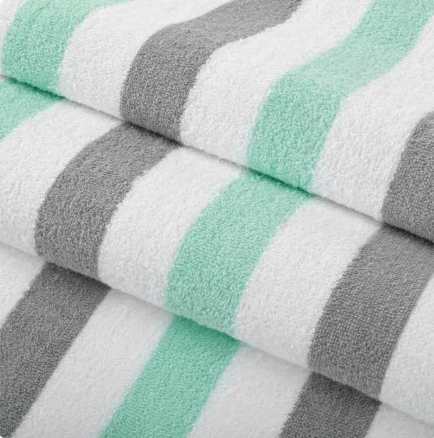 CABOCABANAGYGR, Cabo Cabana - Beach Towel (30x70)Gry/Grn